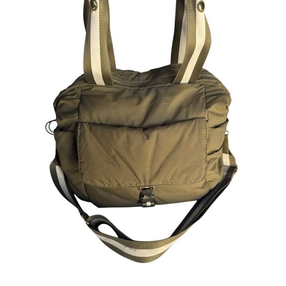 Tommy Bahama Go Everywhere Olive Green Cargo Tote Puffer Bag Detachable Strap - Picture 7 of 15